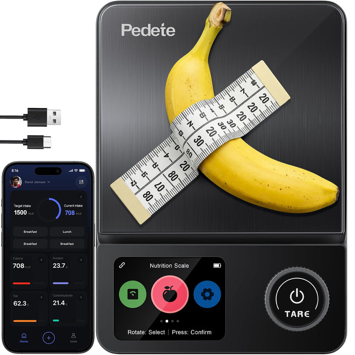 Küchenwaage Digitale ProfiFein waage Bluetooth-Verbindungs-App,Kaloriendatenanalyse Kitchen Scale, L
