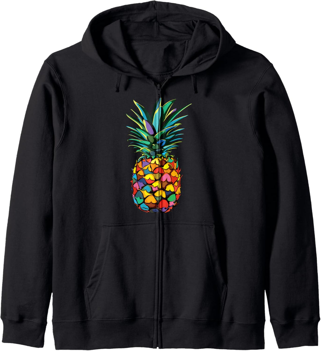 Ananas Aloha Strände Regenbogen Retro Vintage Hawaiihemd Kapuzenjacke