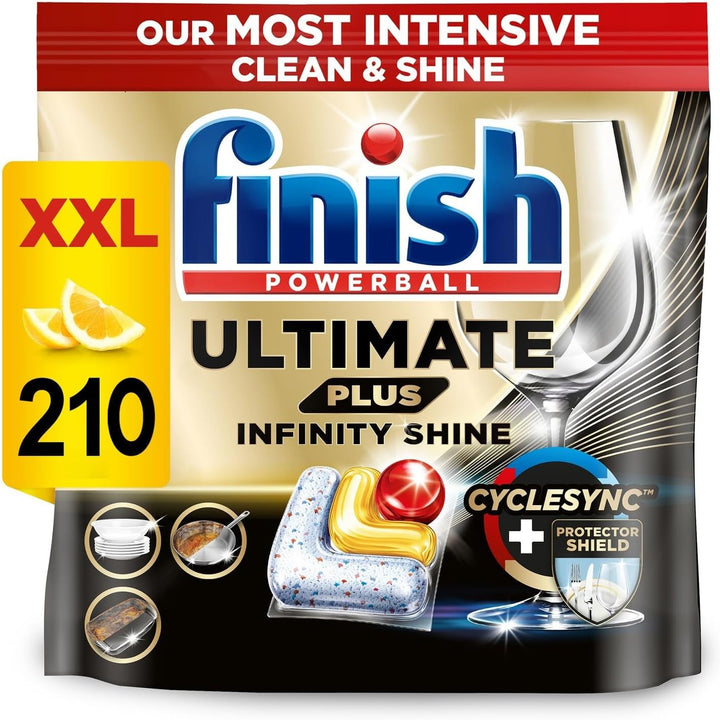 Finish Ultimate Plus Infinity Shine Spülmaschinentabs Bulk | Duft: Zitrone | Grösse: insgesamt 210 S
