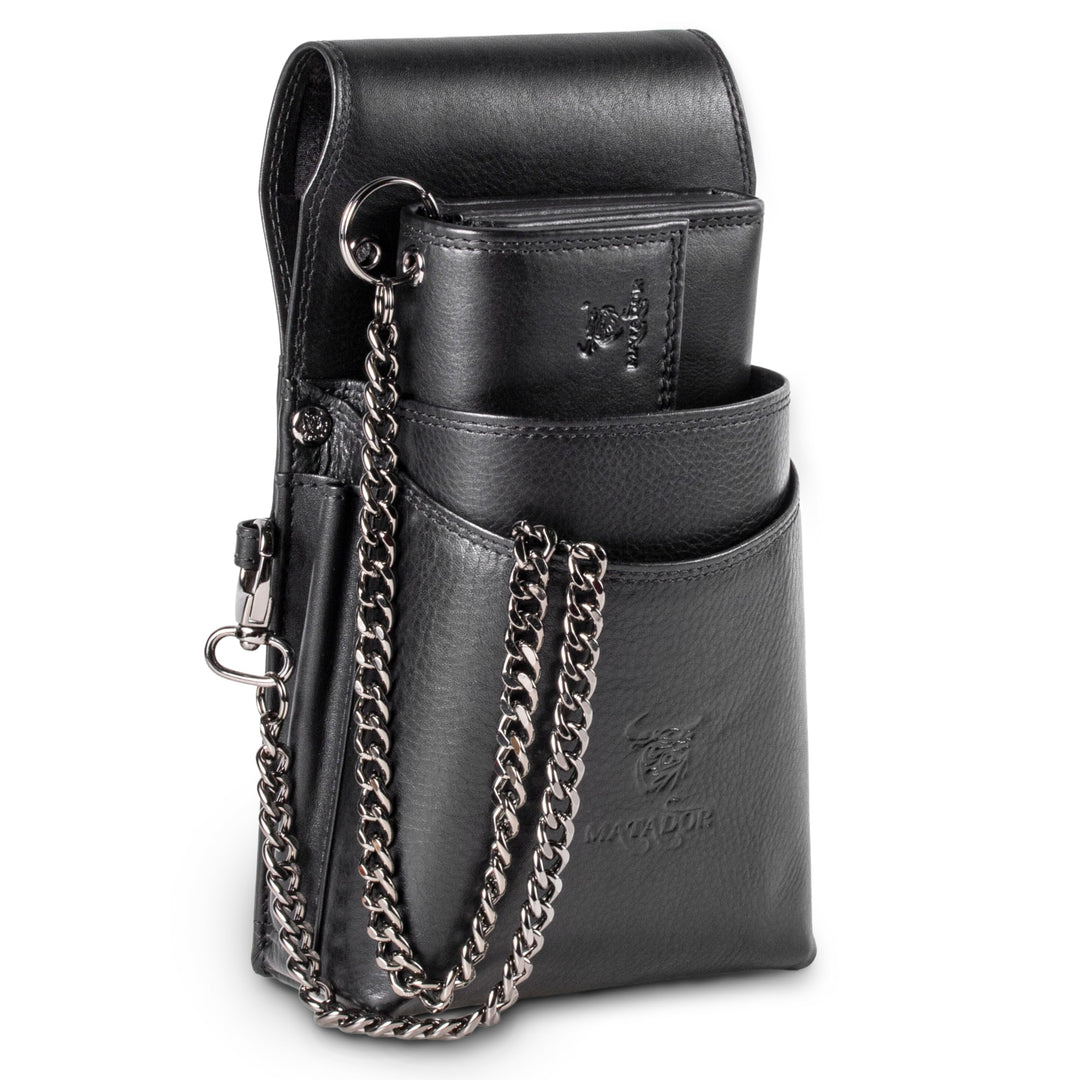 MATADOR Leder Profi-Kellner-Set Kellner-Geld-Börse-Tasche-Portemonnaie mit Kette Bedienungsgeldbeute