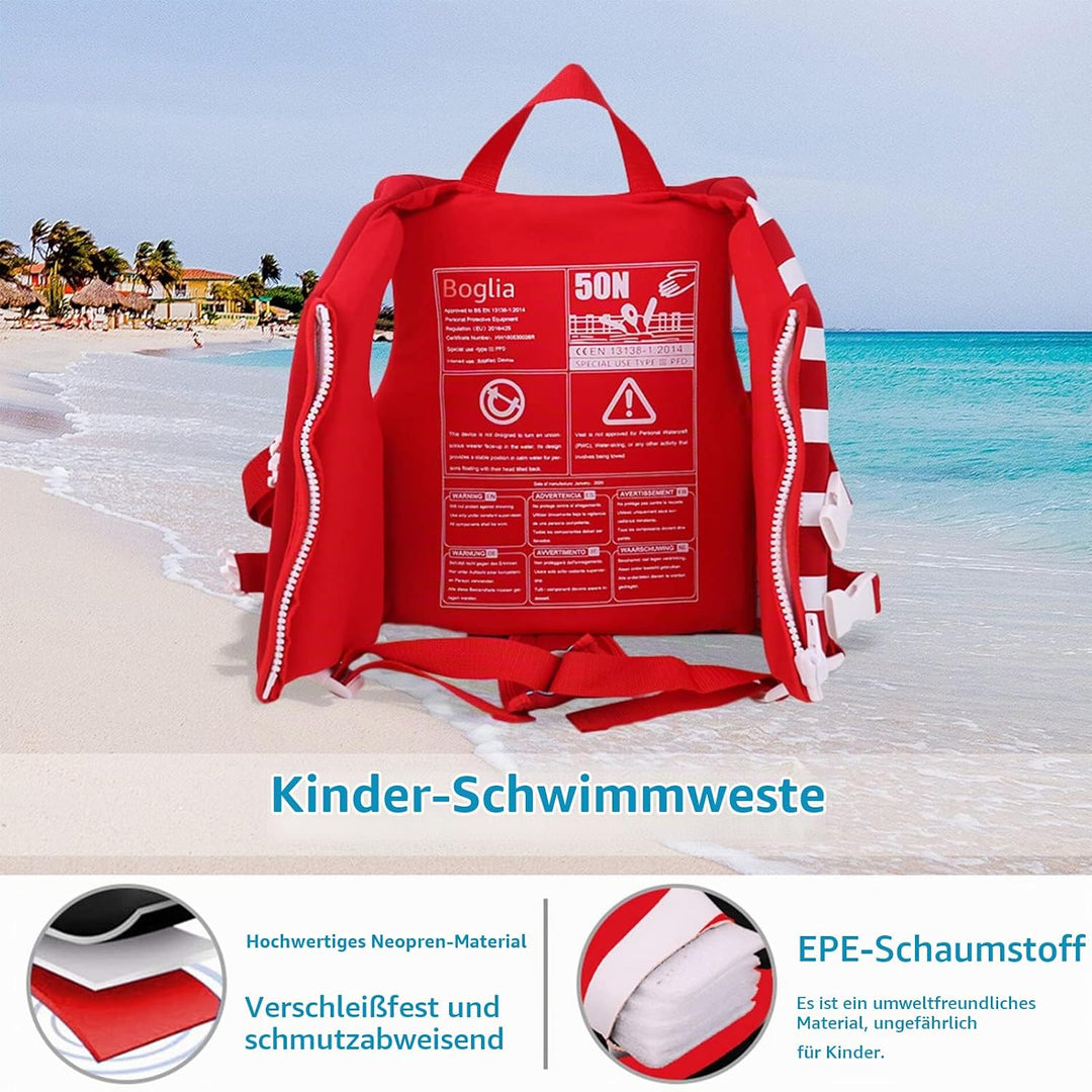 PROTAURI Kinder Schwimmerjacke - Jungen Mädchen Neopren Schwimmen Jacke Kleinkind Schwimmen Lernen B
