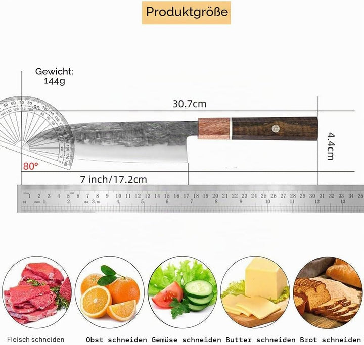 Professionelles japanisches Kochmesser, Küche High Carbon Ultra Sharp Chefs Messer mit ergonomischem