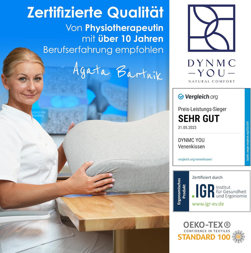 DYNMC you Venenkissen Beinhochlagerungskissen - Beinkissen für Entlastung der Beine - Lagerungskisse