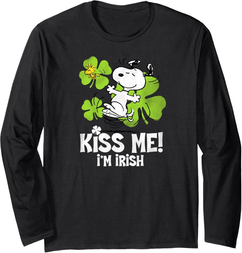 Peanuts Snoopy Kiss Me Im Irish Langarmshirt