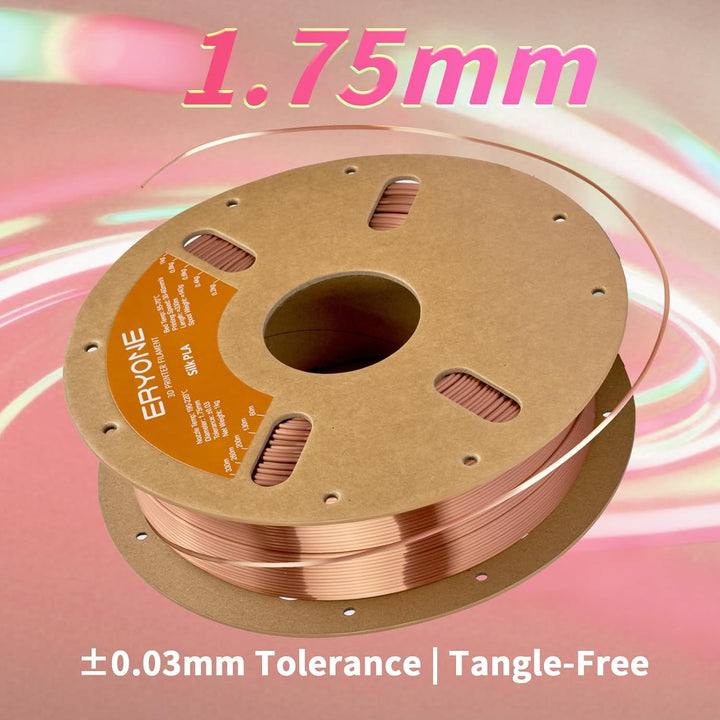 ERYONE Seiden PLA Filament 1.75mm, PLA Seiden Filament für 3D Drucker, 1.75mm +/- 0,03 mm, 1kg /Spul