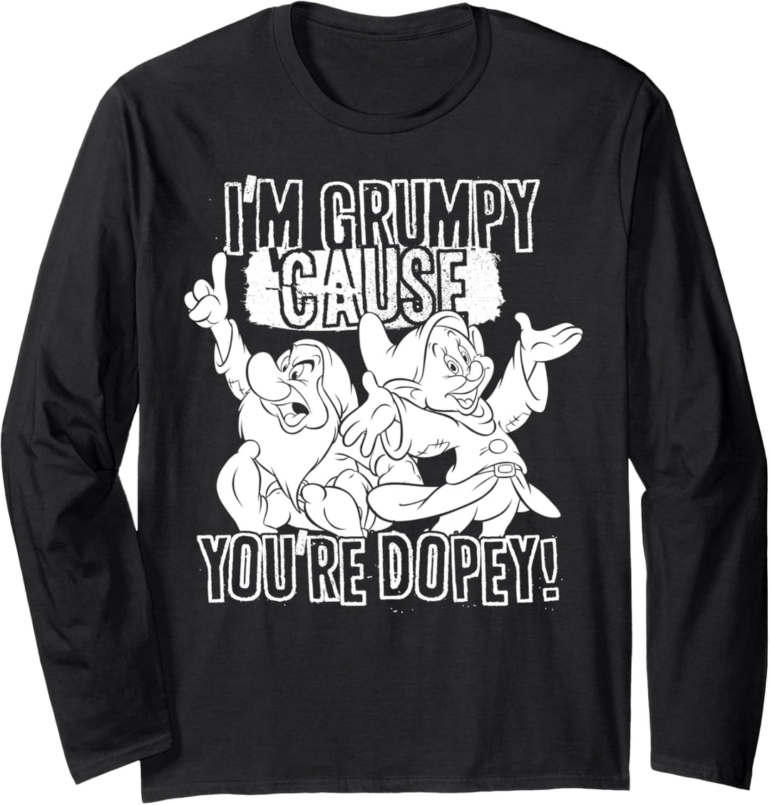 Disney Snow White Grumpy And Dopey Slogan Langarmshirt