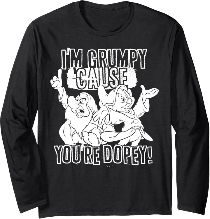Disney Snow White Grumpy And Dopey Slogan Langarmshirt