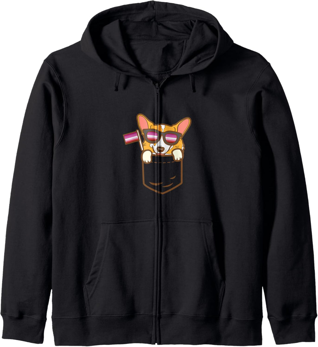 Welsh Corgi Pocket Dog LGBT Lesbian Flag Gay Pride Ally Kapuzenjacke