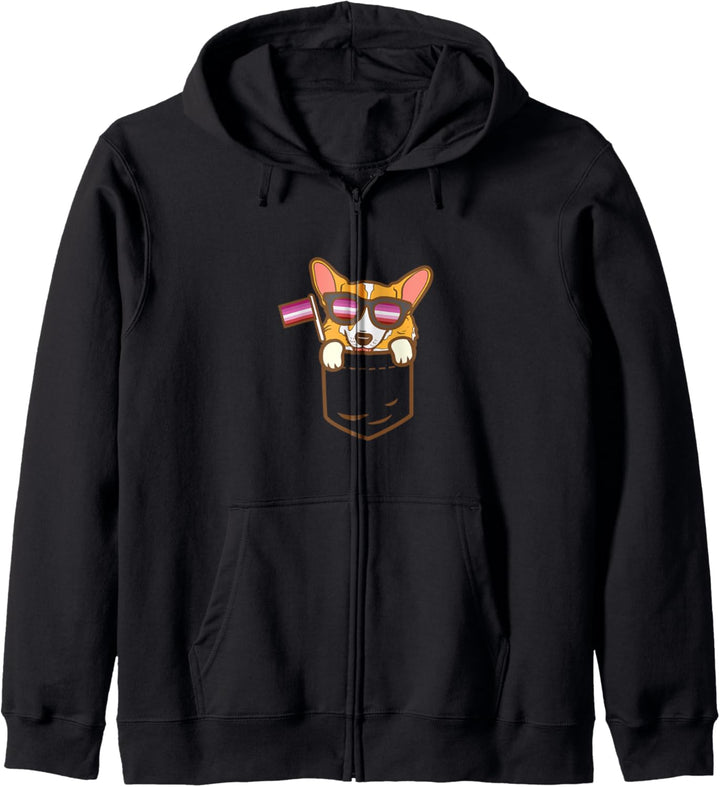 Welsh Corgi Pocket Dog LGBT Lesbian Flag Gay Pride Ally Kapuzenjacke