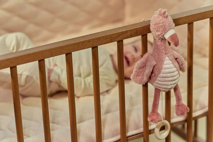 Little Dutch Spieluhr - Einschlafhilfe - Aufzieh-Spieluhr - Flamingo - für Babys ab der Geburt - Saf