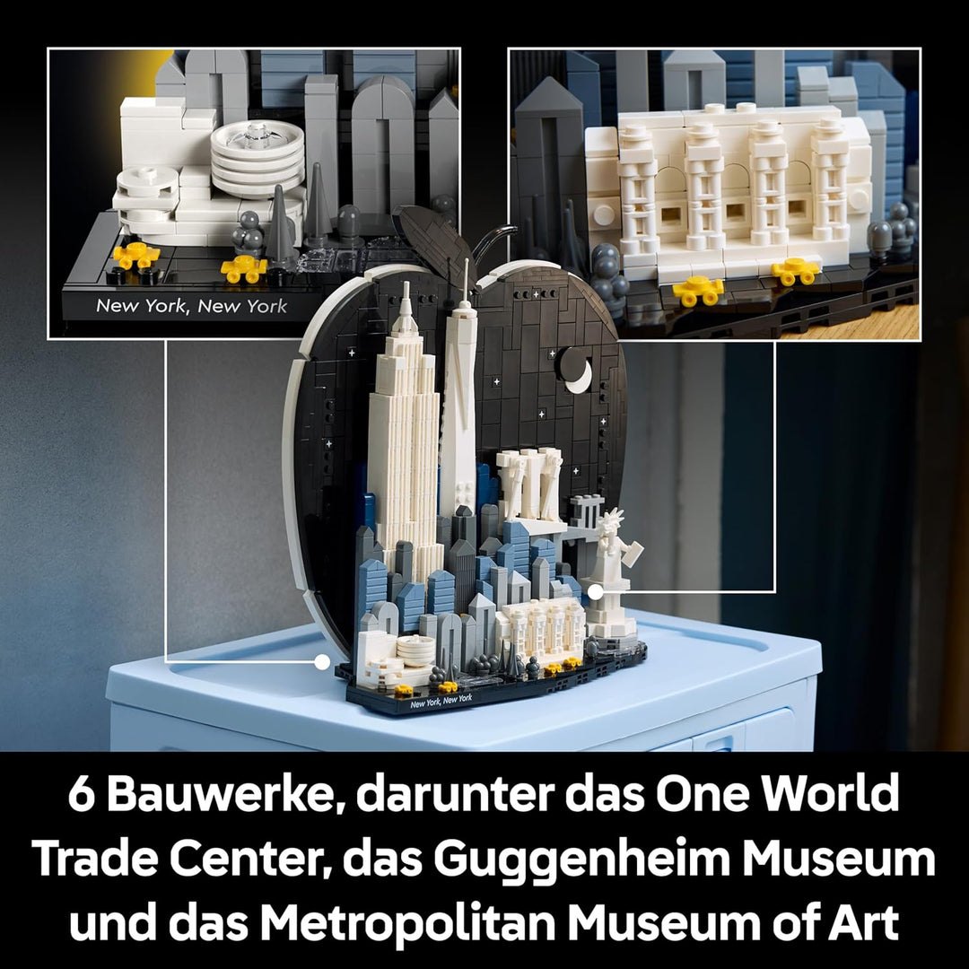 LEGO Architecture New York City – The Big Apple - Miniatur Bauset für Erwachsene - 3D Regaldekoratio
