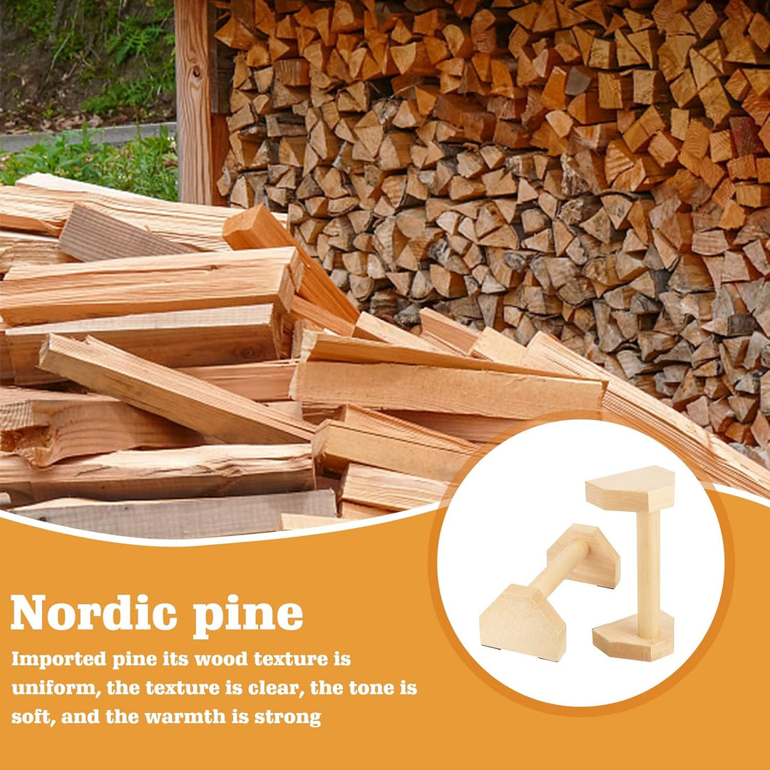 2 stück Holz Parallettes, Rutschfeste Push Up Bar, Yoga & Handstand Griffe für Indoor & Outdoor (1 P
