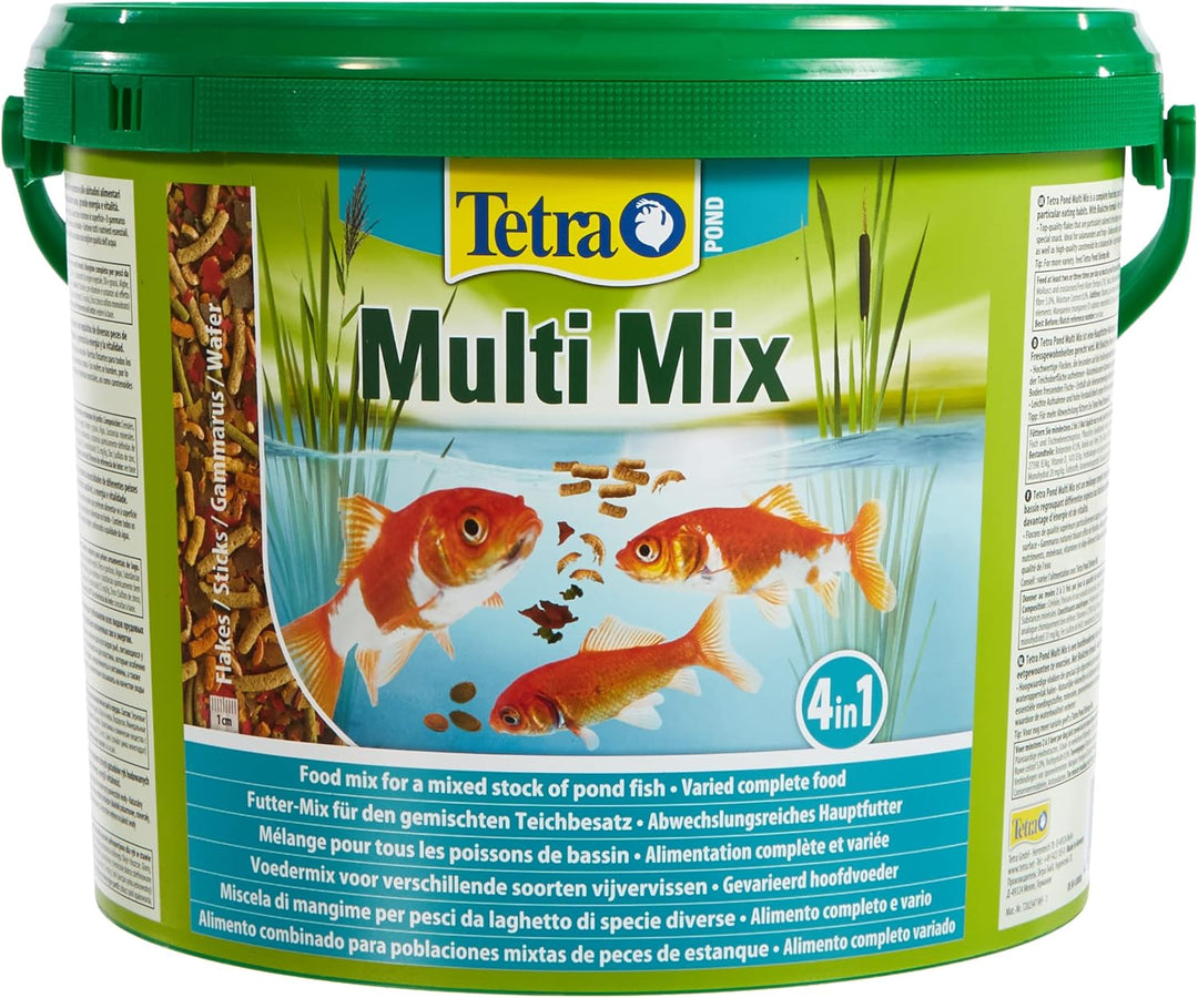 Tetra Pond Multi Mix – Fischfutter für Verschiedene Teichfische mit Vier Futtersorten (Flockenfutter