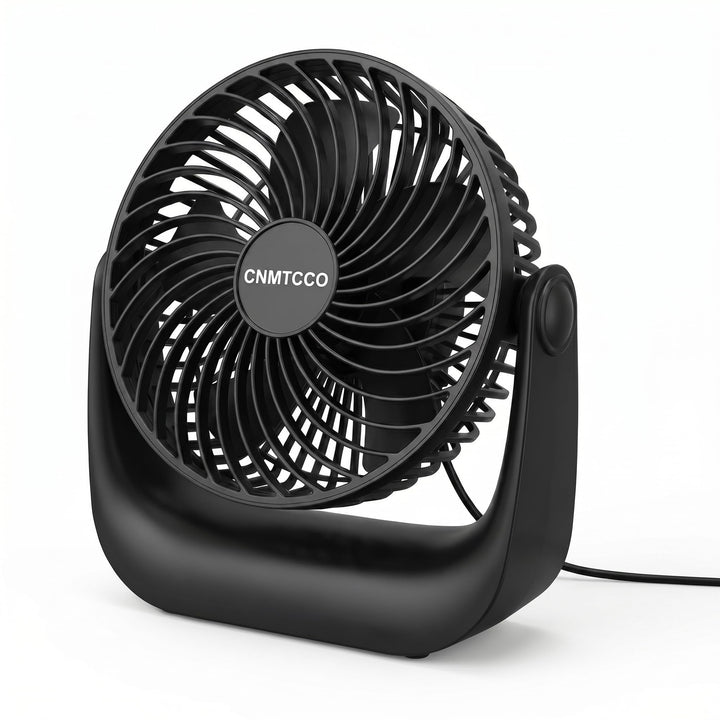 CNMTCCO USB Tischventilator Leise, 6 Zoll Ventilator mit 3 Geschwindigkeiten & 360° Drehung, Starker