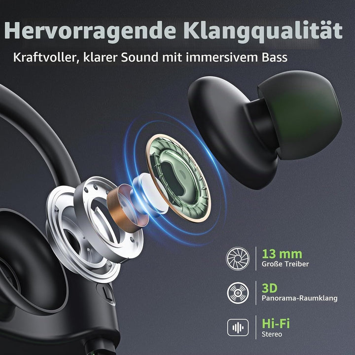 Bluetooth Kopfhörer Kabellos Ohrhörer mit Bluetooth 5.3 Wireless HD Deep Bass Stereo Sound Isolation