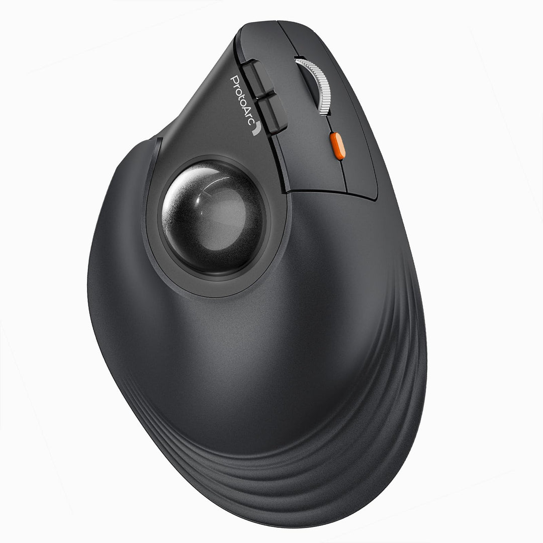 ProtoArc EM05 NL Vertikale Trackball Maus, Kabellos Bluetooth Rollerball Maus mit Fingerbedienung, W