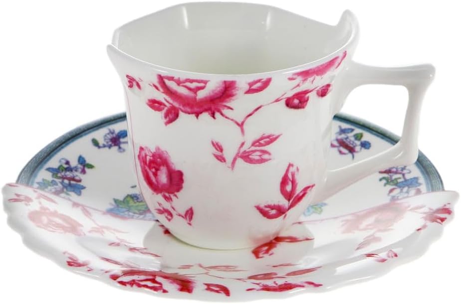 Seletti Kaffeetasse mit Untertasse aus Porzellan Hybrid-Leonia