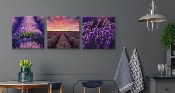 Muralo - Wandbilder Set - Leinwand Bilder Set Aufhängefertig - Bilder für Küche- Moderne Wanddeko -