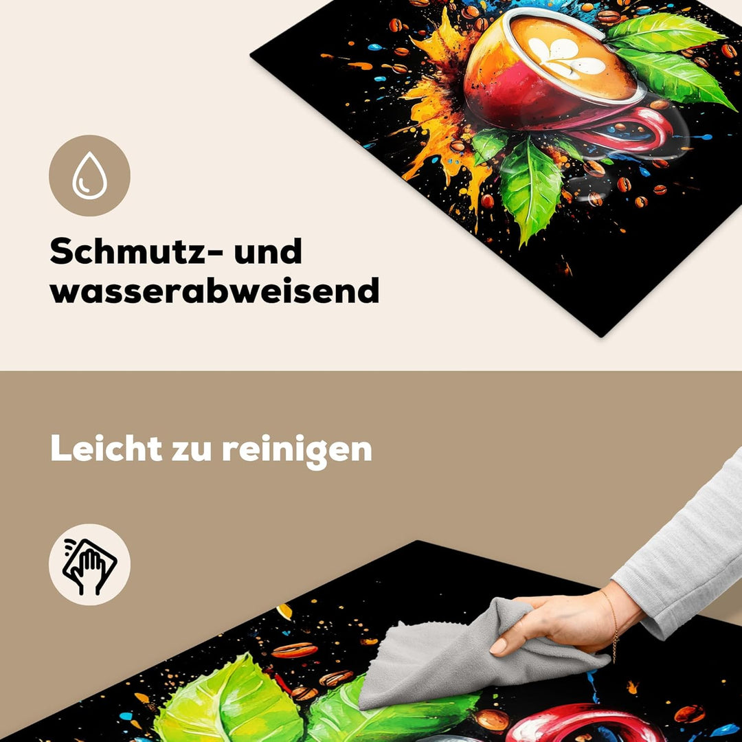 Herdabdeckplatte 70x52 cm Einteilig Herdabdeckung Abdeckplatte für Ceranfeld Abdeckung Induktionskoc