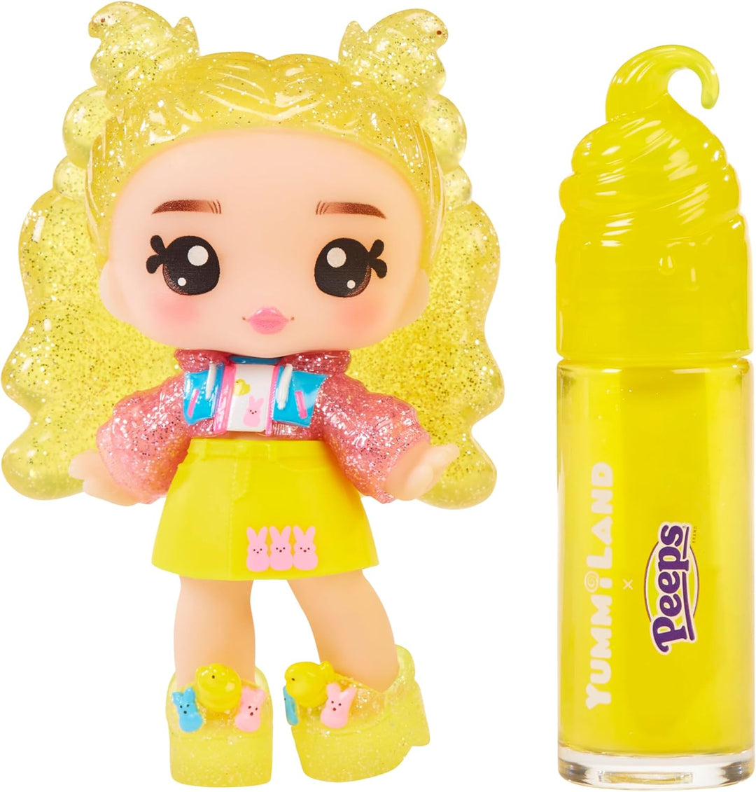 Yummiland x PEEPS Lip Gloss Doll- Goldie Mallows - Enthält 1 Puppe mit Mode zum Gestalten und Lipglo