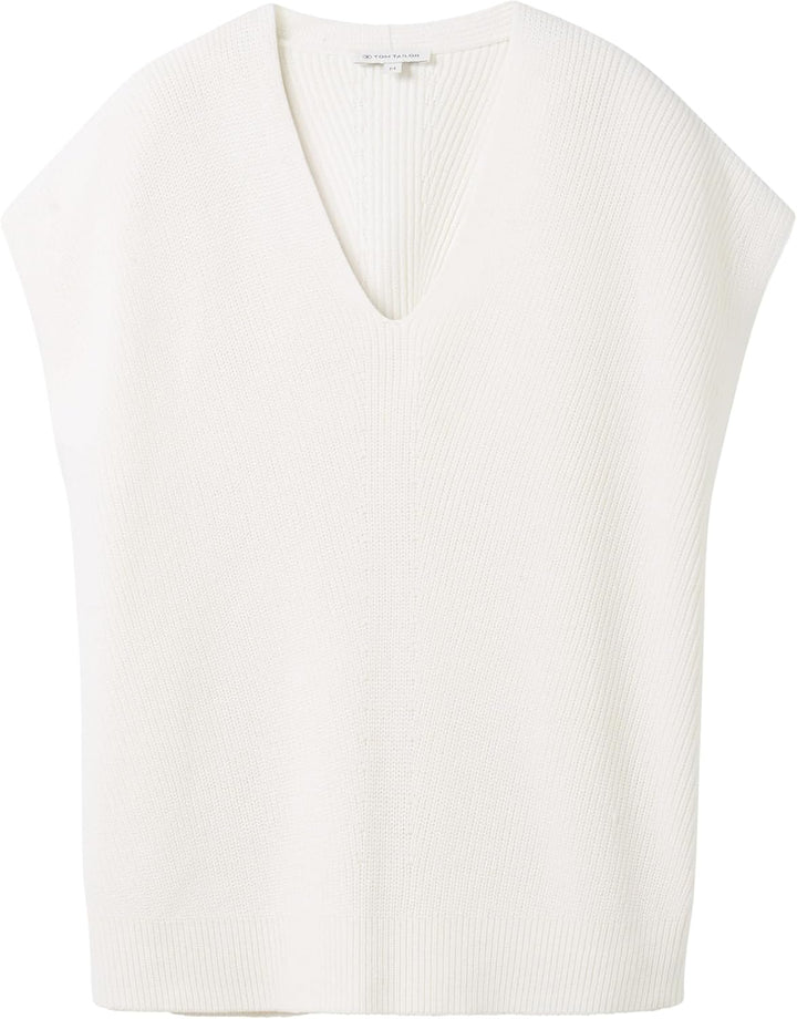 TOM TAILOR Damen Pullunder M 10315 - Whisper White, M 10315 - Whisper White