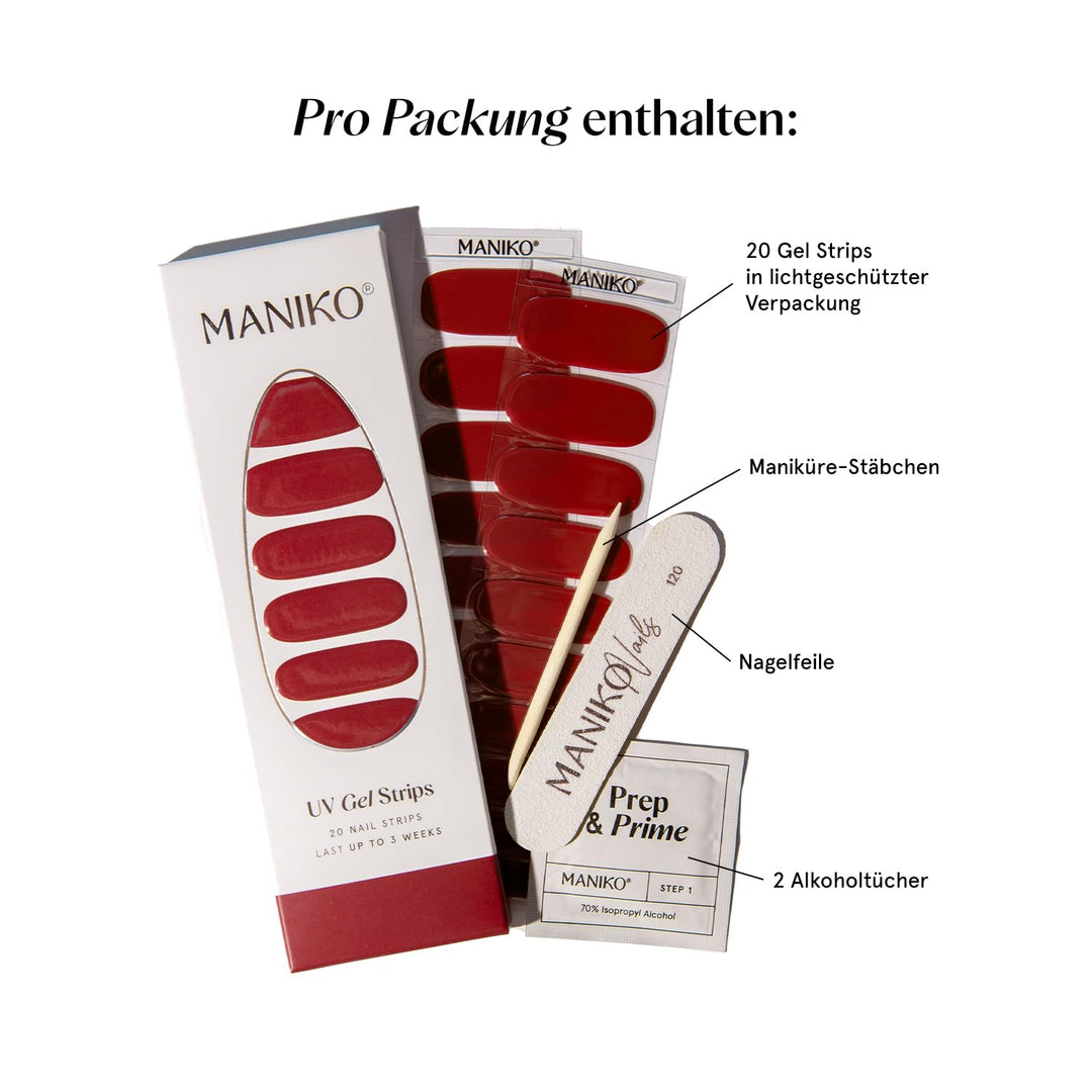 Maniko® UV Gel Strips - Selbstklebende Nagelfolie für bis zu 2 Anwendungen - Vegan & langanhaltend -