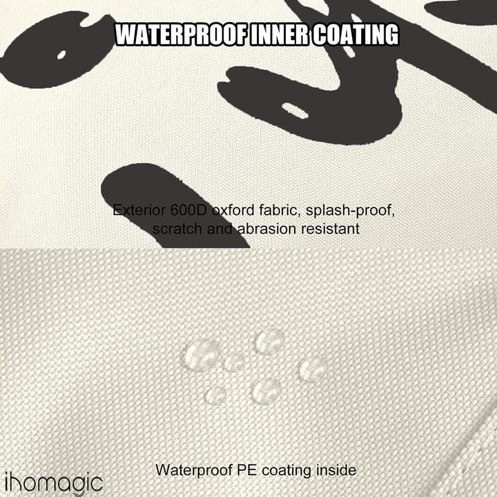 IHOMAGIC 91L Faltbar Wäschesammler Wäschetonne Stoff Wäschesack mit Griffe Dekorativer Wäschekorb mi