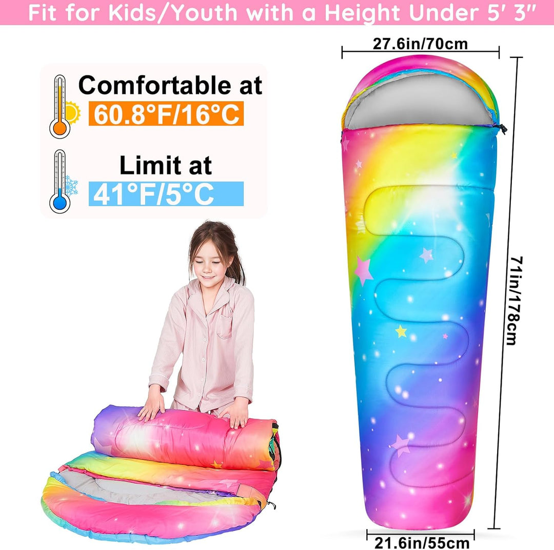 MHJY Shlafsack Camping für Jungen und Mädchen, Schlafsack Kinder ideal für Outdoor Camping Wandern B