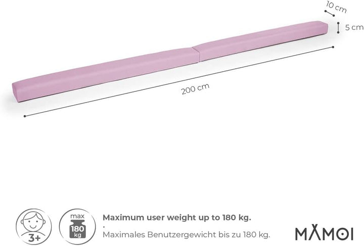 MAMOI® Faltender Schwebebalken Kinder (200 cm) | Turngeräte für Zuhause Anti-Rutsch Gymnastik Kinder