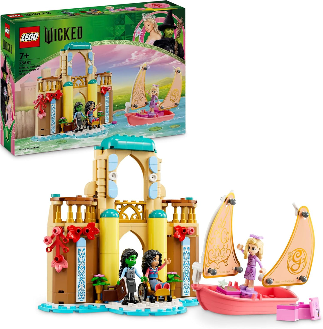 LEGO Wicked Glinda, Elphaba und Nessarose an der Universität Shiz - Spielzeug mit Boot, 3 Minifigure