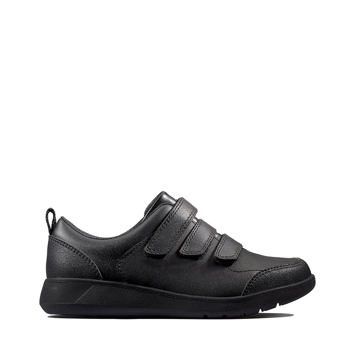 Clarks Jungen Scape Sky K Sneaker 33 EU Schwarzes Leder, 33 EU Schwarzes Leder