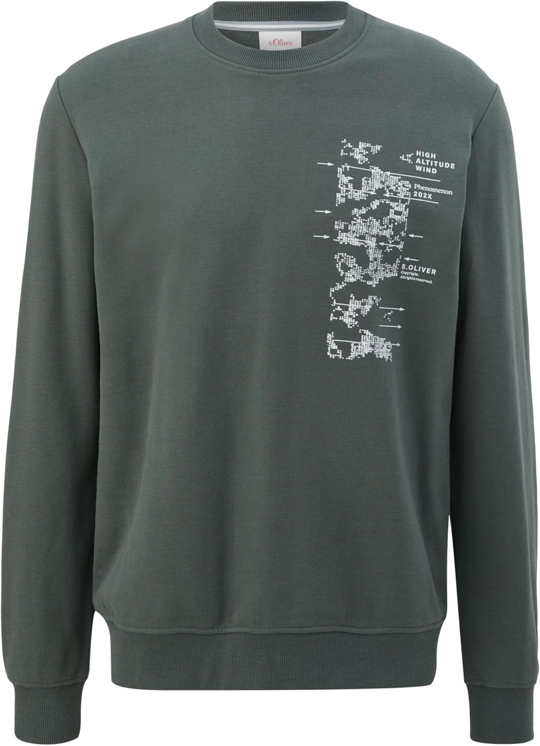 s.Oliver Herren Sweatshirt Langarm S Grün, S Grün