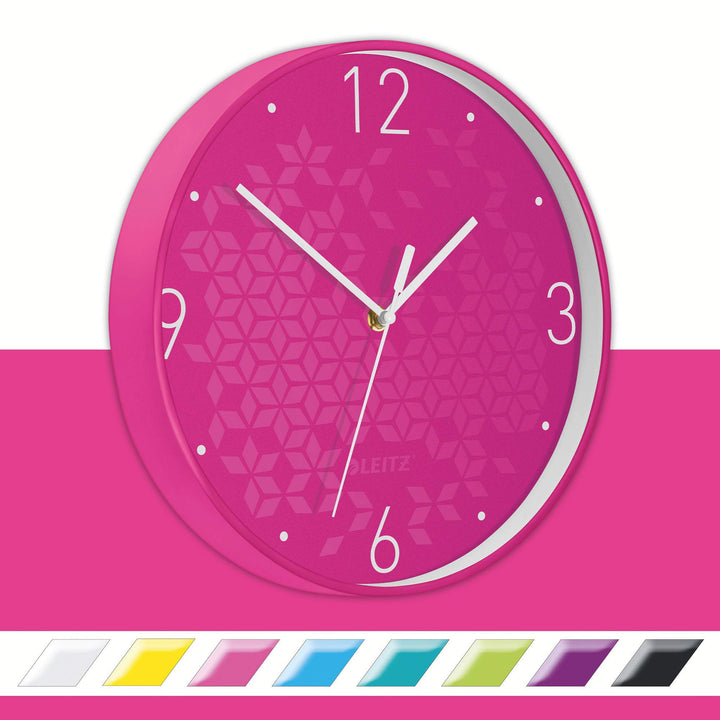 Leitz Wanduhr WOW, Pink, 32.5 x 31.1 cm WOW Pink, WOW Pink