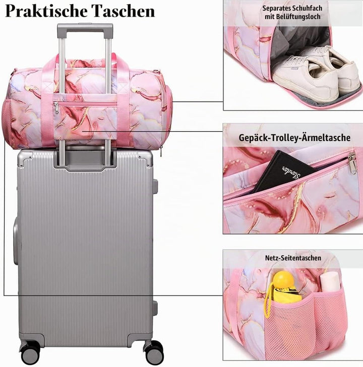 Mädchen Sporttasche Reisetasche Kinder Mädchen Tanztasche Reisetasche Trainingstasche Damen Sporttas