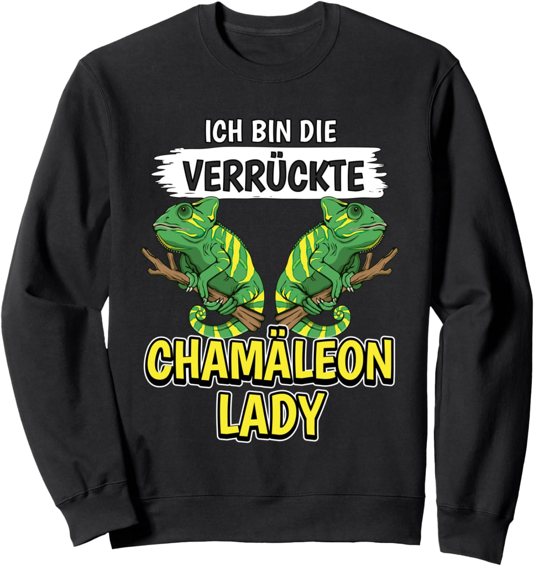 Damen Die Verrückte Chamäleon Lady Chamäleons Sweatshirt