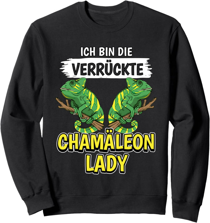 Damen Die Verrückte Chamäleon Lady Chamäleons Sweatshirt