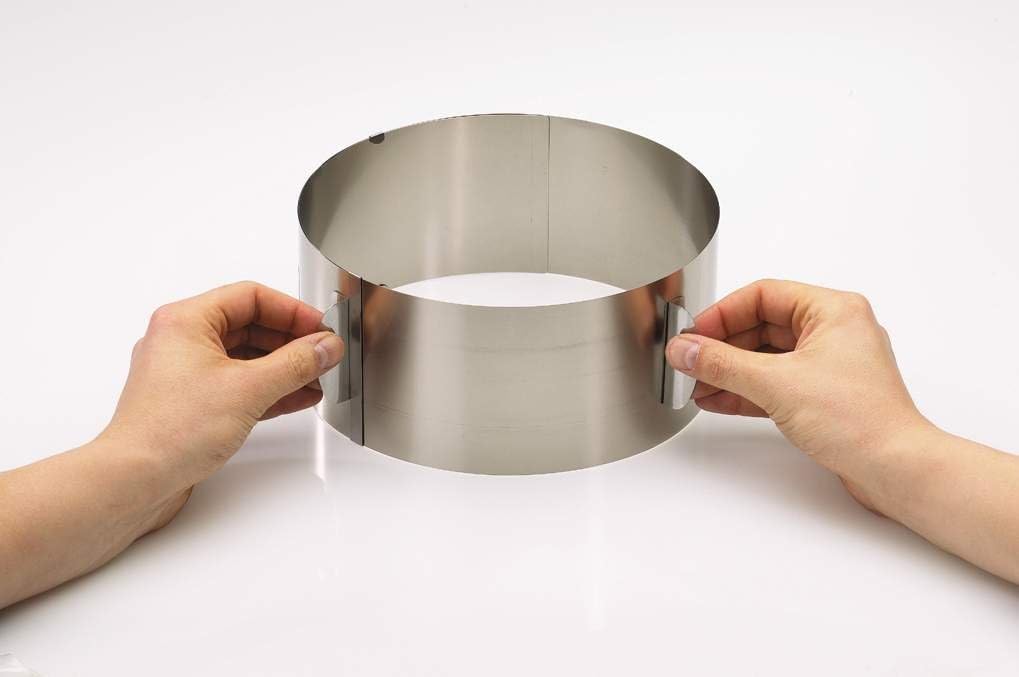 GEFU Tortenring TONDO – Verstellbarer Backrahmen aus Edelstahl | Ø 16–32 cm | Hitzebeständig bis 300