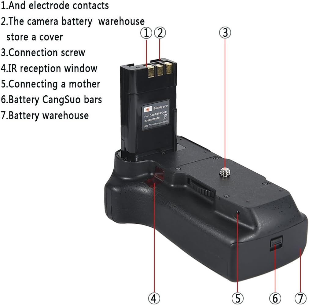 DSTE® Infrarot Fernbedienung Batterie Griff für Nikon D40 D40X D60 D3000 D5000 DSLR Digital Kamera a