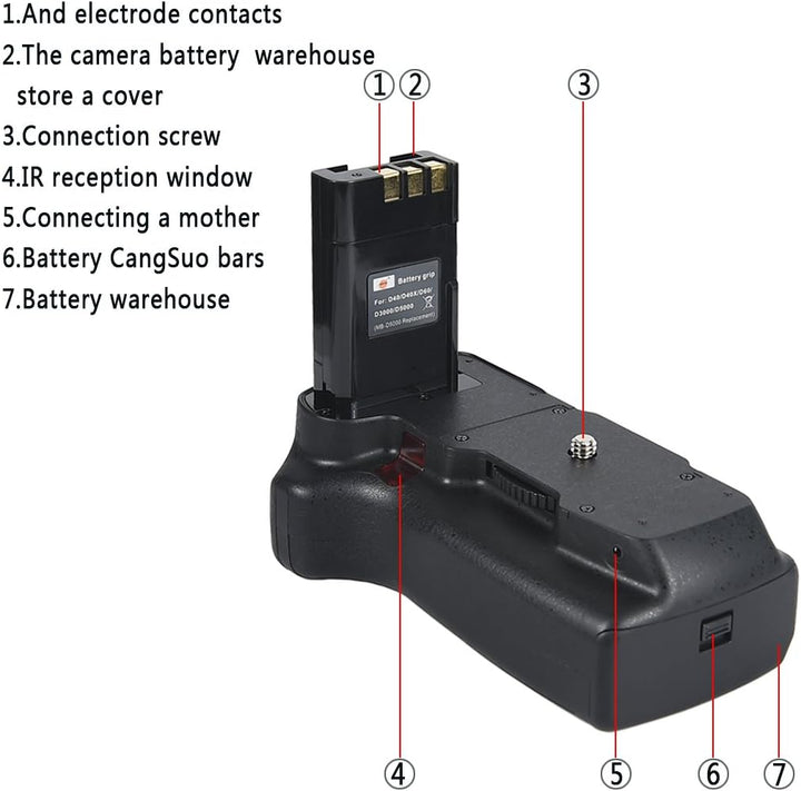 DSTE® Infrarot Fernbedienung Batterie Griff für Nikon D40 D40X D60 D3000 D5000 DSLR Digital Kamera a