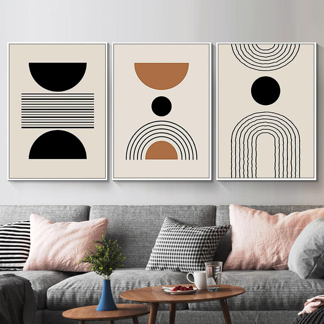 PYNVDD Leinwandposter, Moderne Minimalistische Abstrakte Wandkunst, Böhmisches Posterset Geometrisch
