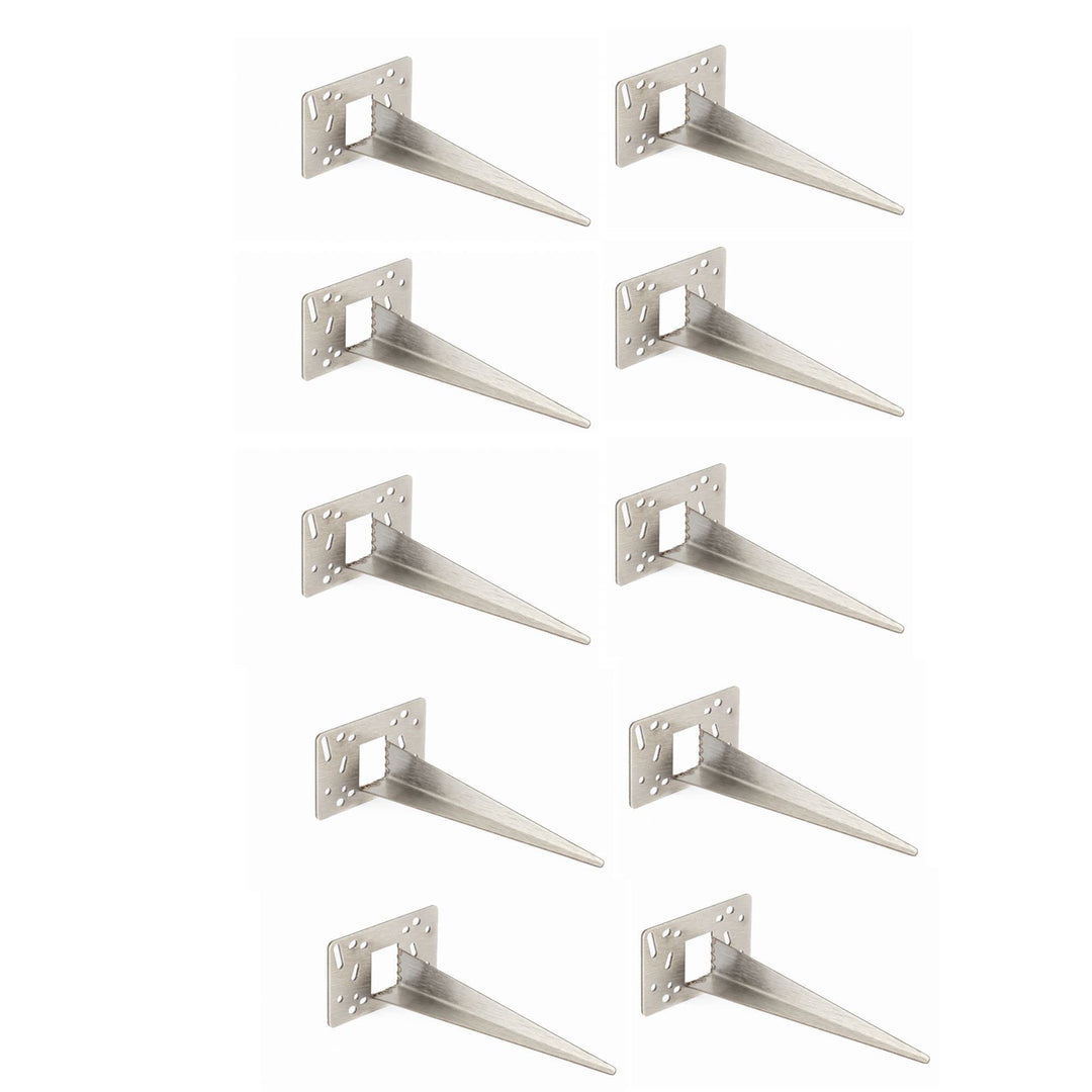 Novatool 10 x Erdspiesse Metall 10 x 6 x 18 cm Edelstahl Profi Bodenanker für Lampen Bodenhülse Gart