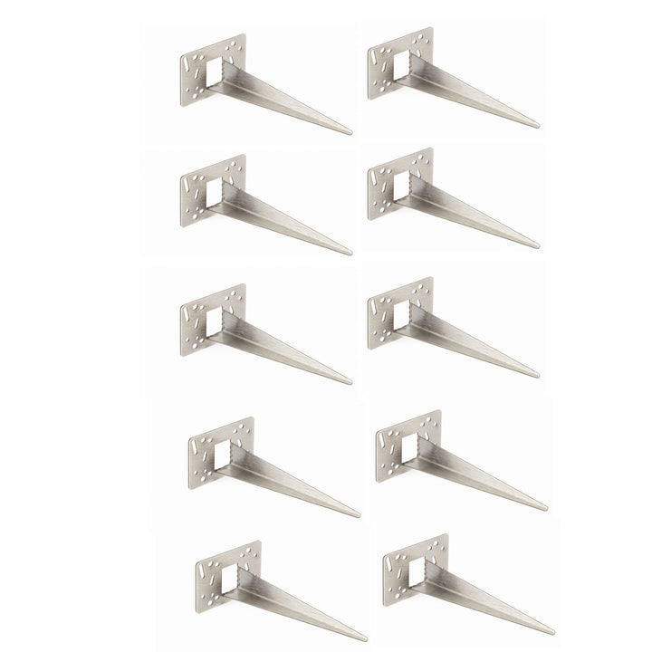Novatool 10 x Erdspiesse Metall 10 x 6 x 18 cm Edelstahl Profi Bodenanker für Lampen Bodenhülse Gart