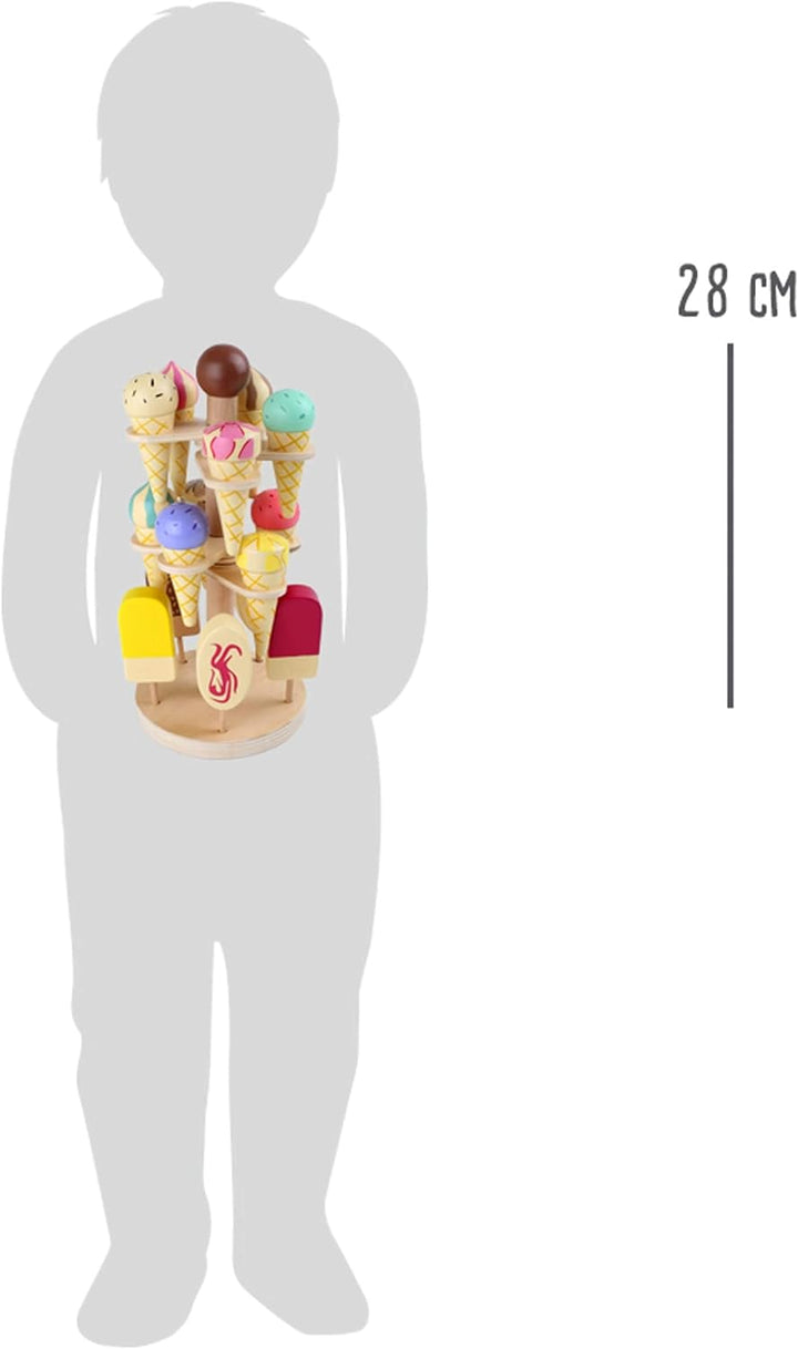 small foot Beweglicher Eisständer aus Holz, Zubehör für Kaufmannsladen und Kinderküche, ab 3 Jahren,