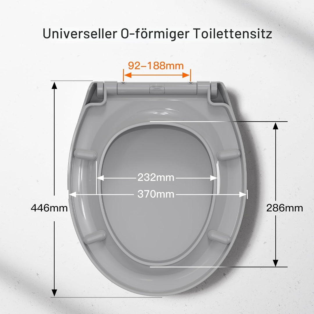Pipishell Toilettendeckel, WC Sitz mit Absenkautomatik, Quick-Release Funktion für einfach Reinigung