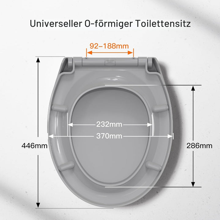 Pipishell Toilettendeckel, WC Sitz mit Absenkautomatik, Quick-Release Funktion für einfach Reinigung