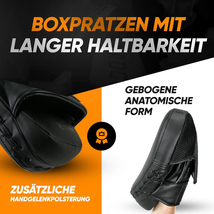 MADGON Premium Pratzen für optimale Schlagdämpfung, 1 Paar Boxpratzen für Boxen, Kampfsport, MMA, Ki