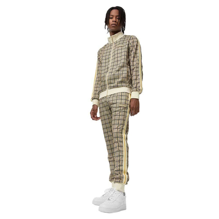 Lonsdale Herren Seabrook Tracksuit 3XL Yellow/Brown/Ecru, 3XL Yellow/Brown/Ecru
