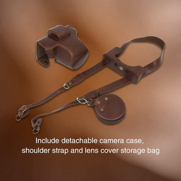 Rieibi Z fc Zfc Kameratasche PU-Leder mit Gurt für Nikon Z fc Zfc 28 mm f/2.8 SE, 16-50 mm f/3.5-6.3