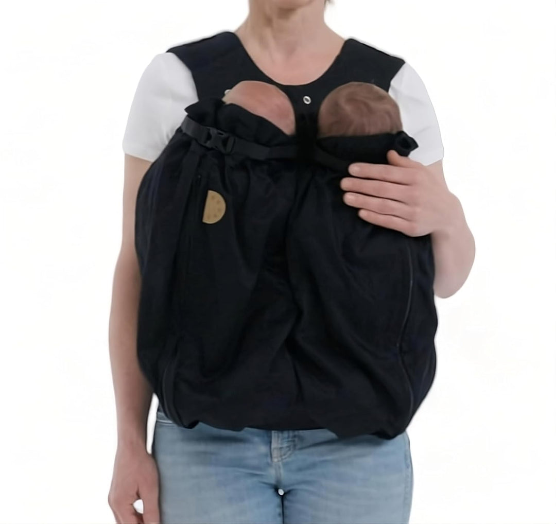 Weego TWIN Babytragesack"Simply Black", für Zwillinge direkt ab der Geburt (ab 1.800g)