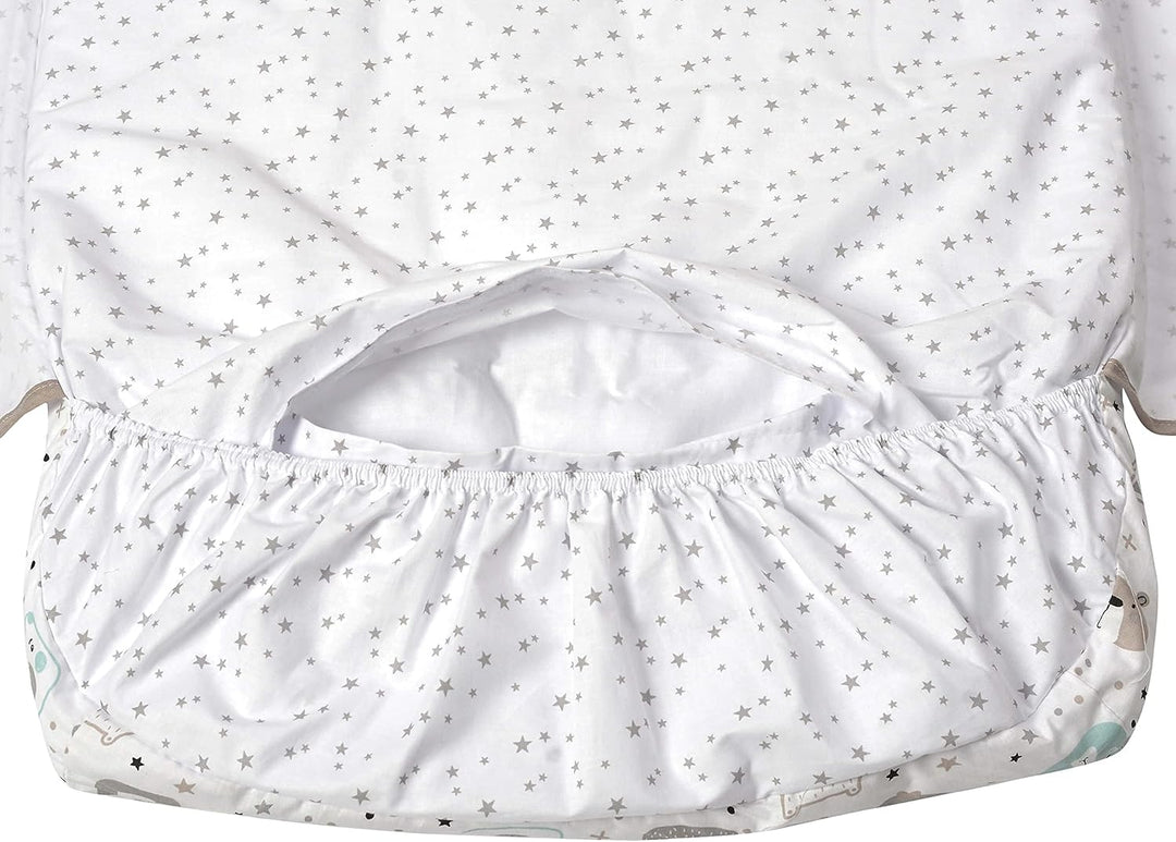 FlyIdeas Next 2 Me Beistellbett Bettwäsche-Set 83x50 cm, 4 STK. Mit Bettdecke - Spannbettlaken Babyb